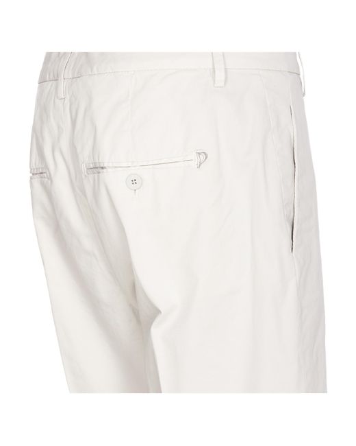 Dondup White Trousers Button Detail