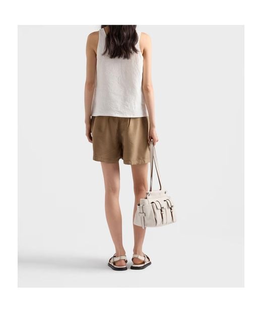 Prada White Embroidered Sleeveless Top
