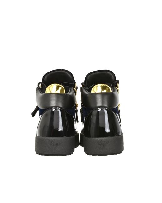 Giuseppe Zanotti Black Splicing Platform Sole Casual Sneakers for men