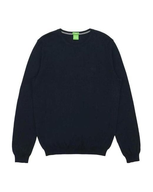 Boss Blue Round-Necked Sweater for men