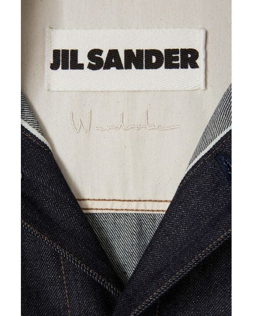 Jil Sander Black Curved Hem Denim Shirt for men