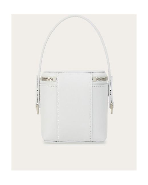Ferragamo White Geometric Design Mini-Bag