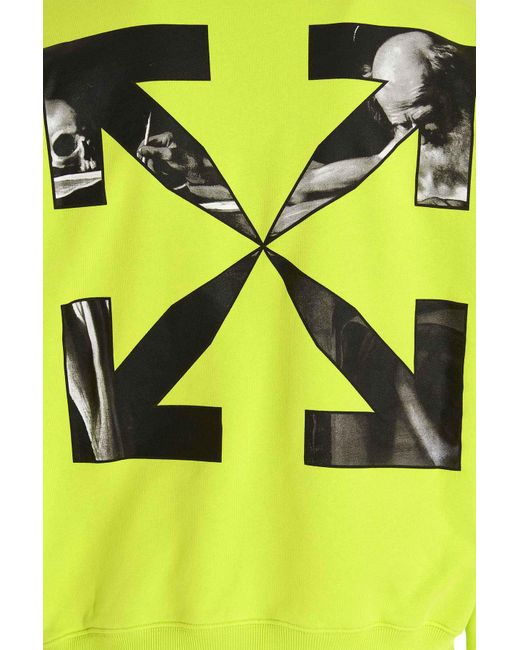 Off-White c/o Virgil Abloh Yellow Lime Sweatshirt Paper, Elastane for men