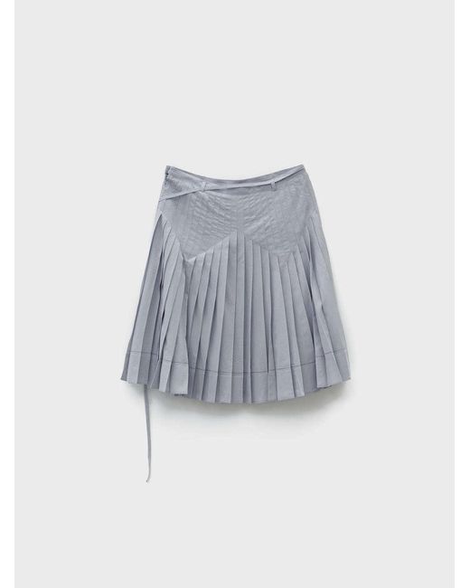 Low Classic Gray Pleated Midi Skirt