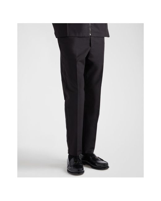 Prada Black Logo Detailed Tailored Trousers for men