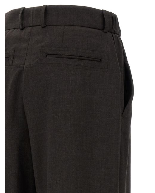 Kiko Kostadinov Black Minna Smocked Wide-Leg Pants for men