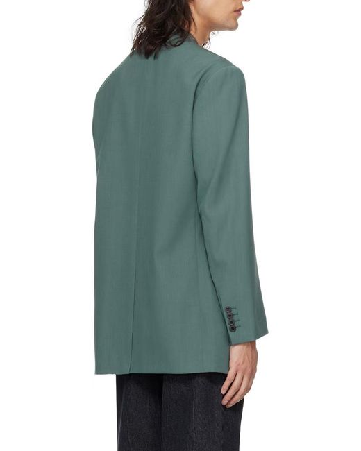 Dries Van Noten Green Single-Breasted Long-Sleeved Jacket for men