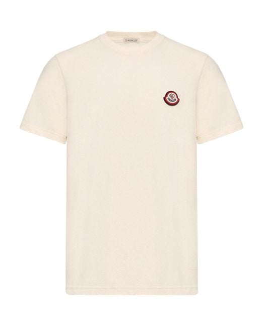 Moncler White Logo Cotton Jersey T-Shirt for men