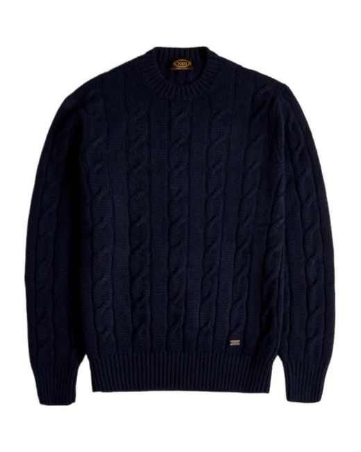 Tod's Blue Long-Sleeved Sweater for men