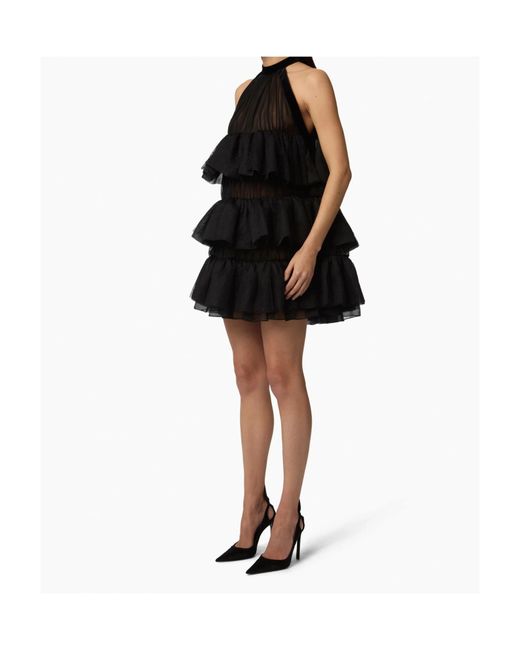 Nina Ricci Black Halterneck Tiered Mini Dress