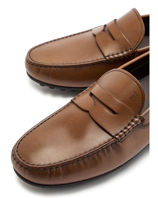 Tod's Brown Round-Toed Loafers for men