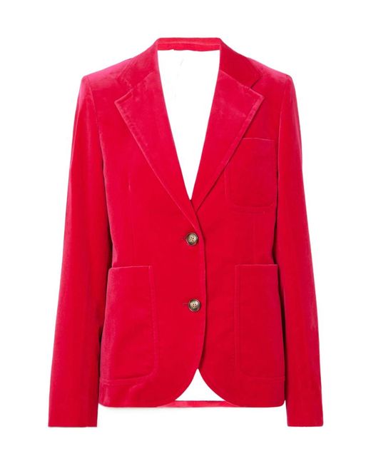 Victoria Beckham Red Long-Sleeved Suit Coat