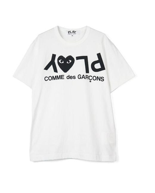 COMME DES GARÇONS PLAY White Round-Necked Logo T-Shirt for men