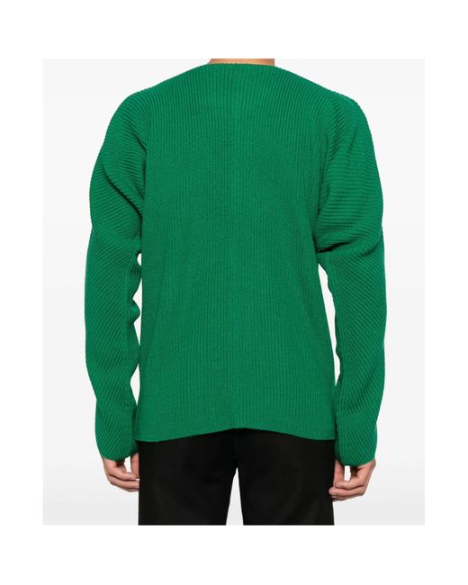 Comme des Garçons Green Ribbed-Knit Jumper for men