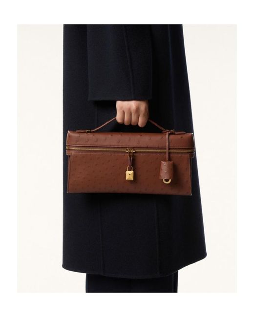 Loro Piana Brown Extra Clutch L29 Tote