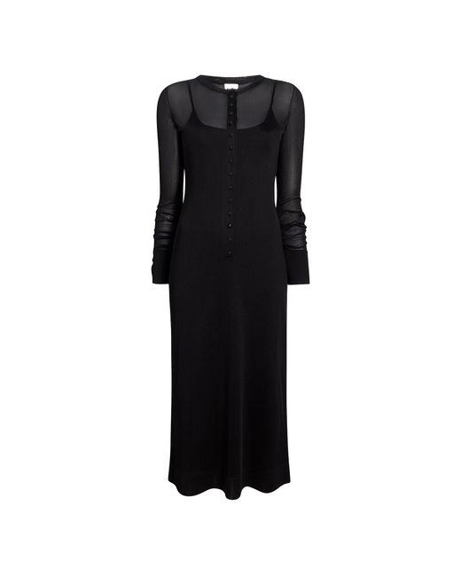 Khaite Black Long-Sleeved Dress