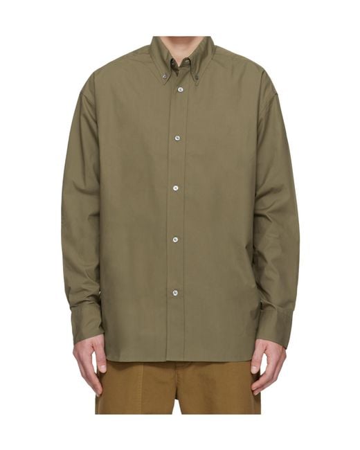 Studio Nicholson Green Jude Cotton Shirt for men