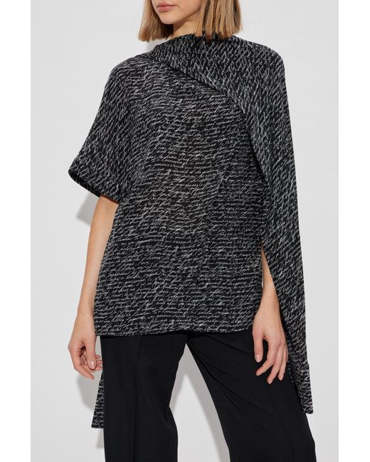 Balmain Black Monogram Printed Top