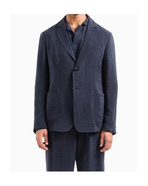 Giorgio Armani Blue Long-Sleeved Suit Jacket for men