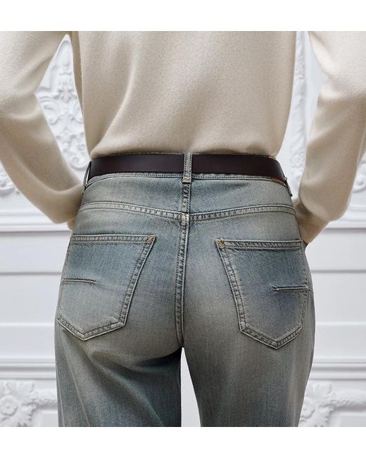 Dior Gray Regular-Fit Jeans With Patches