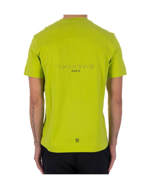 Givenchy Yellow Logo Printed Crewneck T-Shirt for men