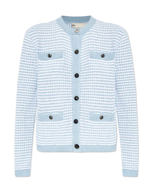 Tory Burch Blue Kendra Cotton Blend Cardigan
