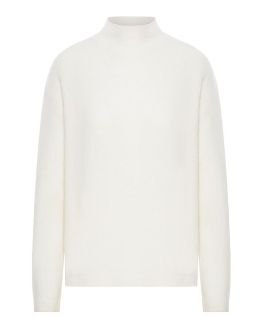Max Mara White High-Neck Jumper