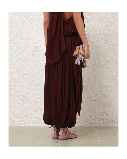 Zimmermann Purple Luna Draped Harem Pants