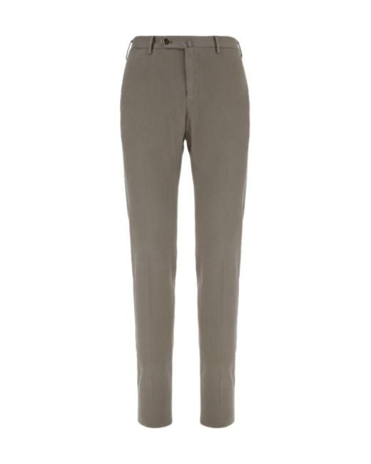 Pt Pantaloni Gray Slim-Fit Tailored Trousers for men