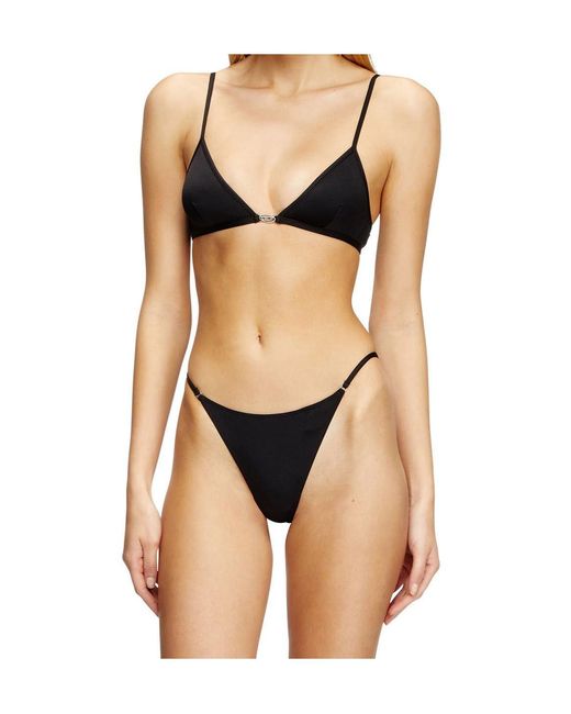 DIESEL Black Luna-Dnm Logo Detailed Bralette