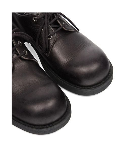 MM6 by Maison Margiela Black Eyelets Detail Lace-Up Derby Shoes for men