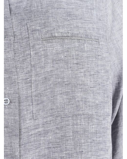 Peserico Gray Linen Long Shirt