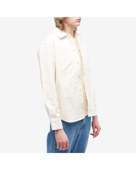 Maison Kitsuné White Profile Fox Cotton Gabardine Shirt for men