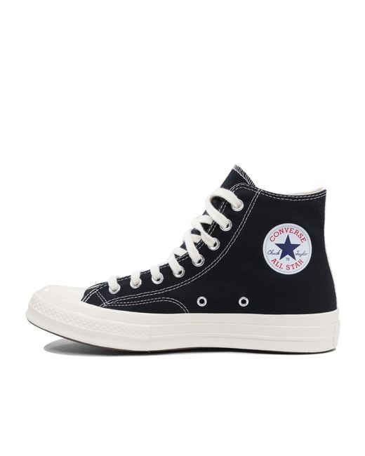 COMME DES GARÇONS PLAY Blue Logo High-Top Casual Shoes for men