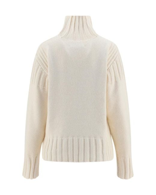 Jil Sander White Roll-Neck Knitted Jumper