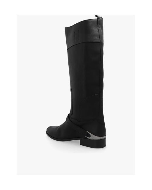Golden Goose Deluxe Brand Black Charlie Logo-Engraved Boots