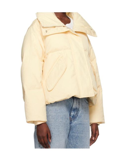 MM6 by Maison Margiela Blue Logo Quilted Down Jacket