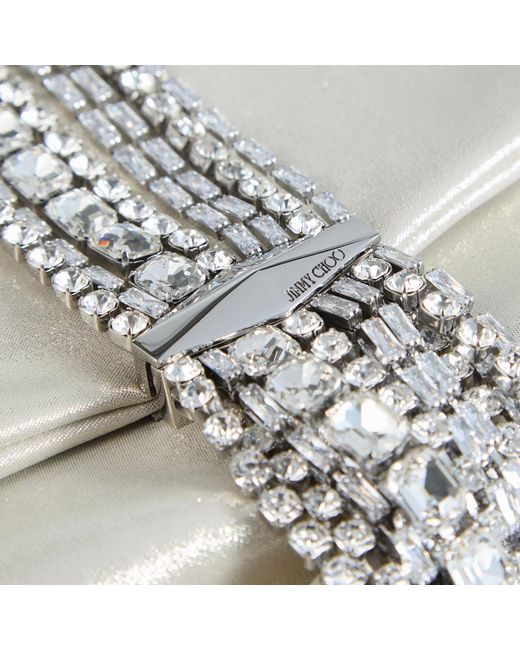 Jimmy Choo Gray Zandra Leather Embellished Clutch Bag
