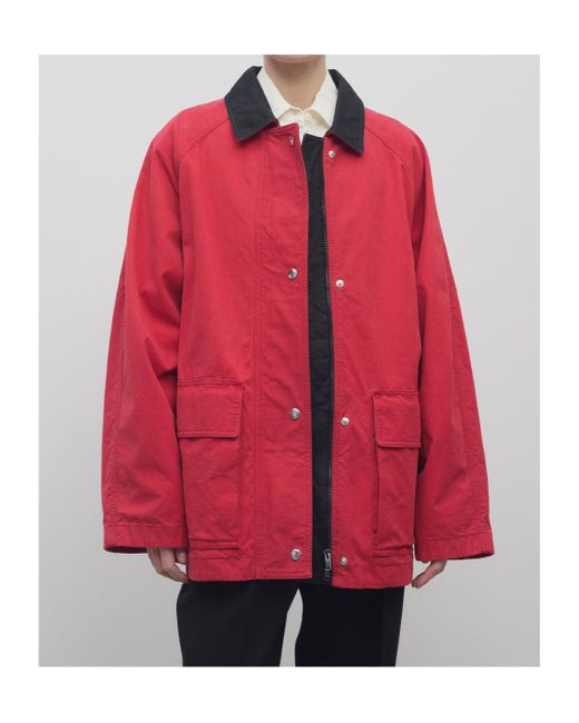 The Row Red Back Yoke Detailed Utility Jacket