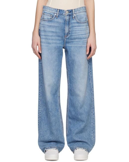 Rag & Bone Blue Straight-Leg Denim Trousers