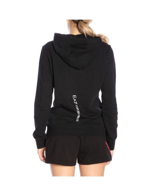 EA7 Black Logo Hooded Sweater