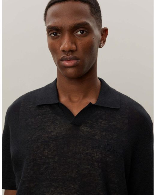 Les Deux Black Short-Sleeved Polo Shirt for men