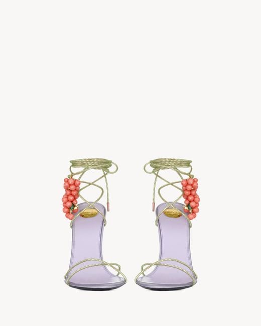 Saint Laurent White Mon Cheri High-Heeled Sandals