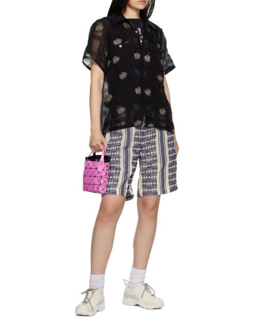 Issey Miyake Pink Geometric-Design Tote Bag