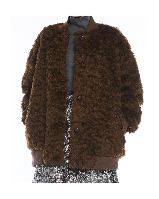 Weekend by Maxmara Brown Teddy Bomber Jacket