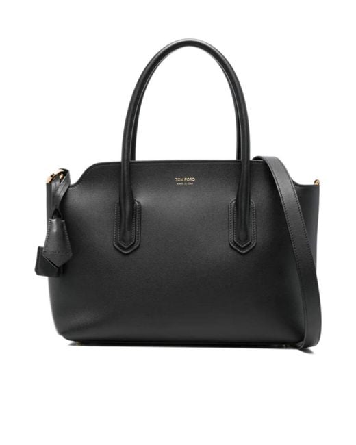 Tom Ford Black Alexander Medium Top Handle Tote Bag