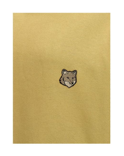 Maison Kitsuné Green Maison Kitsuné Bold Fox Head Patch Drawstring Hoodie for men