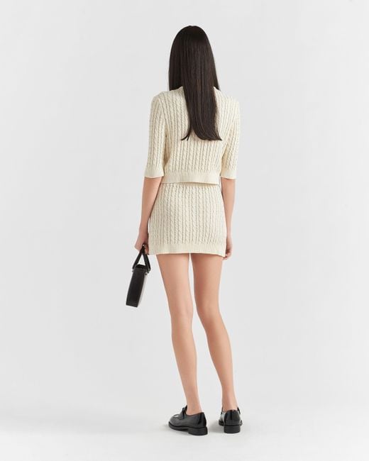 Prada Natural Knitted Mini Skirt
