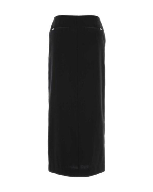 Herno Black Laminar Blend Midi Skirt