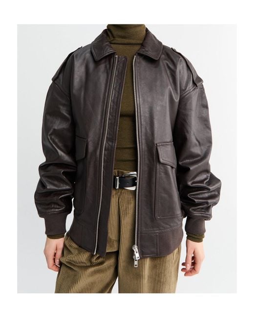 Frankie Shop Black Viper Leather Jacket